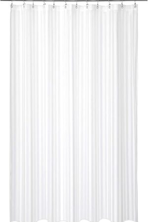 Barossa Design Waterproof Fabric Shower Curtain or Liner Standard Size, Satin Damask Striped, Machine Washable, Hotel Quality, 72x72 Inches