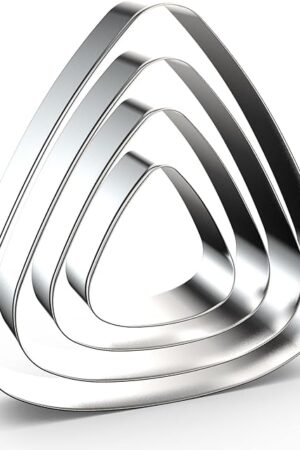 Candy Corn Cookie Cutter Set for Halloween/Fall Thanksgiving - 5", 4", 3", 2" - 4 Piece Watermelon Pie Slice Cookie Cutters Mold - Stainless Steel