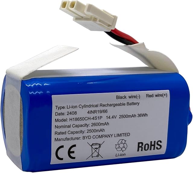 Replacement Battery for ILIFE A4s, A4s pro, A6, A7, A8, A9 Robotic Vacuum Cleaners, 2600mAh, 14.4v/14.8v