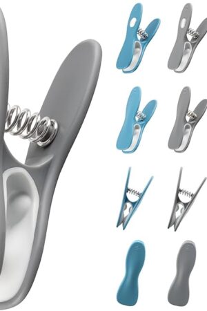 Chip Clips, 12 Pieces Magnetic Food Bag Package Clips with Fridge Magnets Sealing 3 Colors