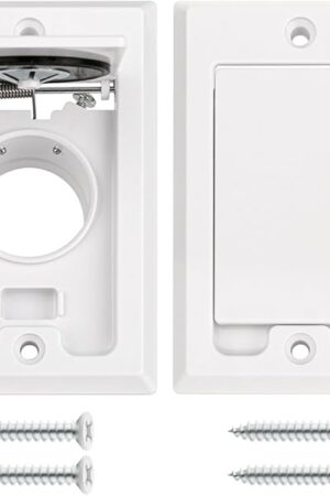 ANTOBLE Central Vacuum Square Door Inlet Wall Valve Plate Central Vacuum Wall Plate Replacement Parts for Nutone Beam VacuFlow Electrolux Central Vac System (2 Pack, No Electric Connector)