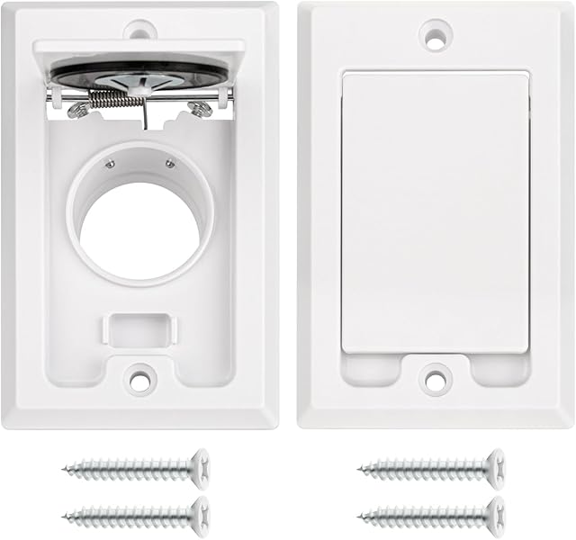 ANTOBLE Central Vacuum Square Door Inlet Wall Valve Plate Central Vacuum Wall Plate Replacement Parts for Nutone Beam VacuFlow Electrolux Central Vac System (2 Pack, No Electric Connector)