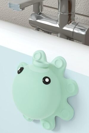 Bathtub Overflow Drain Cover Tub - Silicone Bathroom Overflow Drain Cover, Bath Tub Overflow Cover, Bathroom Spa Accessories, Adds Inches of Water for Deeper&Warmer Bath，Aqua Green