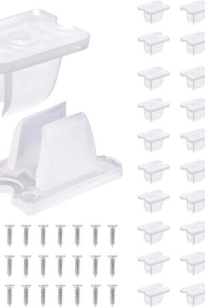 30pcs Led Light Clips, Led Strip Light Clips Led Strip Light Holder Mounting Clips Indoor Light Clips Neon Mounting Clips Fixing Clamps Holder with Screws for 5-6mm/0.2-0.24inch LED Lights