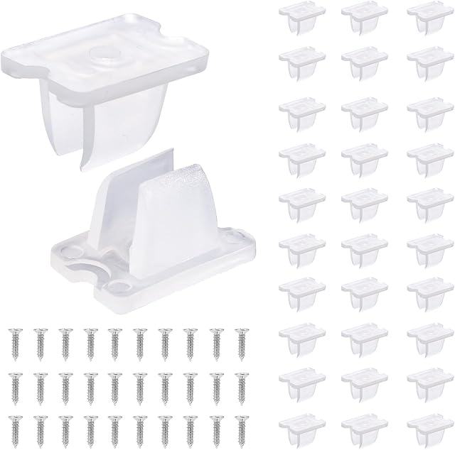 30pcs Led Light Clips, Led Strip Light Clips Led Strip Light Holder Mounting Clips Indoor Light Clips Neon Mounting Clips Fixing Clamps Holder with Screws for 5-6mm/0.2-0.24inch LED Lights