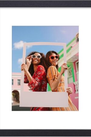 Vittanly 11x14 Picture Frame, Display Pictures 8x10 with Mat or 11x14 without Mat, Photo Frame for Wall Mounting, Black, 1 Pack
