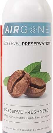 Airgone Argon Gas Flush for Wine, Coffee and Food Preservation - Fresh Port and Airscape Preserver Accessory - Extend Freshness, Protect Taste - Food Grade Inert Gas Argon Spray Canister