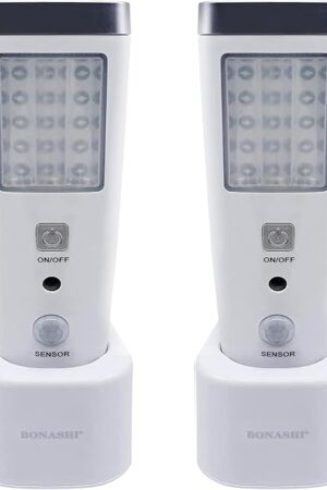 4-in-1 Motion Sensor Wall Night Light, Power Failure LED light, Emergency Flashlights, Rechargeable Torch, Plug in Power Outage Light, Perfect for Power Outages and Hurricanes, Bright White 2-Pack