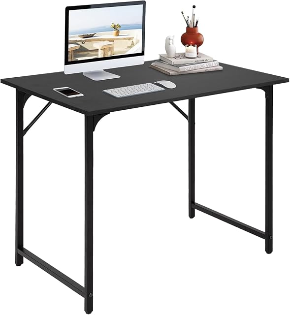BestOffice Computer Desk,Home Office Desk, Modern Simple Style for Home Office Study Writing (Black, 32 inch)