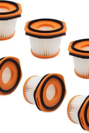 Vacuum Replacement Filters for Shark Wandvac System WV360 WS620 WS630 WS632 WS632BLBRN WS632GDBRN WS632GNBRN WS632PKBRN WS632RGBRN Cordless Stick Vacuum Cleaner - Compare to Part XFFWV360-6 Pack
