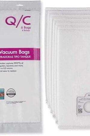 6 Style Q/C 53292 Hepa Filtration Bags. Compatible with Kenmore Elite, Intuition, Progressive, 200 400 600 700 800 Series Canister Vacuum Cleaners. Replaces Part # 5055 50104 50557 50558 53291 (white)
