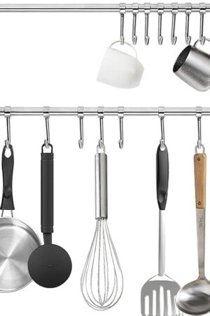 Wall Mounted Kitchen Utensil Rack, 304 Stainless Steel, 15.6 Inch
