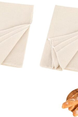 2Pcs Bread Towel for Bread Baking 14x18 Inches Linen Cloth Flour Sack Towels for Proofing Cover Pastry Proofing Cloth for Baguettes, Loaves, Ciabatta
