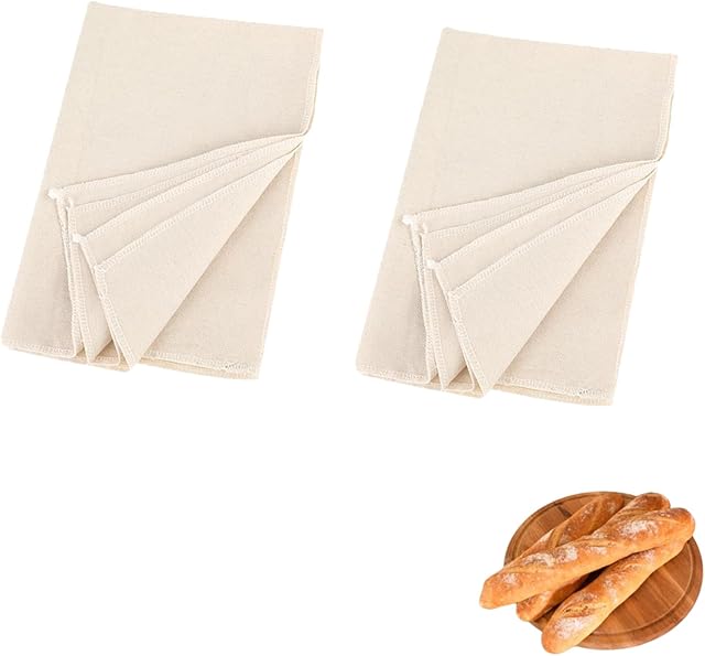 2Pcs Bread Towel for Bread Baking 14x18 Inches Linen Cloth Flour Sack Towels for Proofing Cover Pastry Proofing Cloth for Baguettes, Loaves, Ciabatta