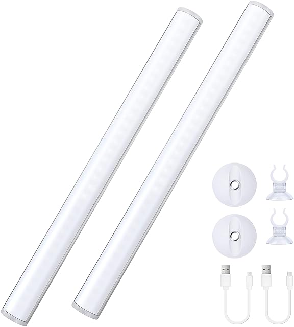 LED Mirror Lights Portable Rechargeable Vanity Light 3 Brightness Touch Control Makeup Light for Bathroom Dressing Room 2 Packs