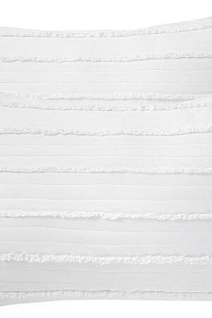 BOSOWOS Standard Size Pillow Shams Set of 2, Ultra Soft Breathable 20 x 26 Inches Pillow Case Envelope Closure, Microfiber Farmhouse Bed Pillowcases for Easy Care, White