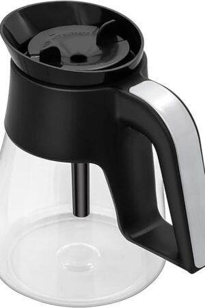 10-Cup Glass Carafe Replacement Compatible with Ninja CM401 CM371 CP301 Specialty Hot & Iced Coffee Makers, Replacement 50 oz Coffee Pot with Brew-Through Lid for Ninja CM300 CM400 CP300 CF091