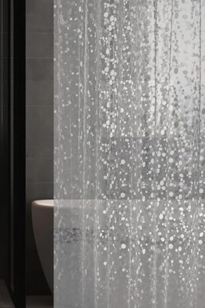 3D Pebble Pattern Waterproof Shower Curtain Liner EVA Shower Curtain with 3 Bottom Magnets, Shower Liner for Shower Stall, Bathtubs, 72 x 72