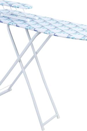 42 inch Light-Weight Ironing Board, Foldable & Protable Full-Size Household Ironing Board with Outside Heat-Resistant Cover, Hight Adjustable and Anti-Slip Feet (Blue)