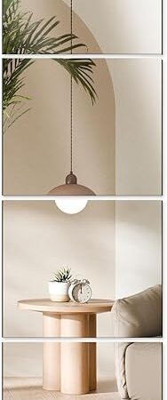 4PCS 14"x12" Full Length Wall Mirror Tiles,Wall Mirrors Decorative Shatterproof Self Adhesive Glass Mirror Tiles for Bedroom,Dorm, Gym