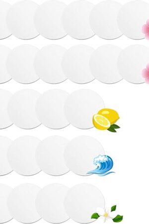 24 Pcs Fragrance Discs Compatible with Bissell Powerfresh and Symphony Series Steam Mop, Including 4 Different Scent Discs (12 Spring Breeze, 4 Lemon, 4 Jasmine, 4 Ocean Breeze)
