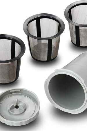 WOTOW Reusable Coffee Filter Set for K Cups Replacement Filter for Keurig My style Filter Housing Fits B30 B40 B50 B60 B70 Series(1 house + 3 filter)