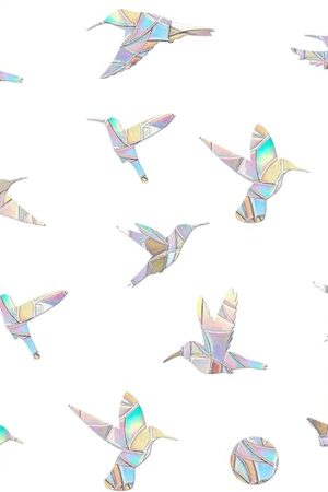 48 Pieces Birds Static Window Clings Anti Collision Window Decals for Bird Strikes, Glass Door Window Stickers, Stop Birds Flying into Windows, Hummingbird Style