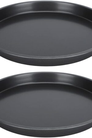 2Pcs Pizza Pan, 6in/9in/10in/12in Deep Dish Round Pizza Pan for Oven, Non Stick Thickened Carbon Steel Baking Pan for Home Kitchen, Dishwasher Safe(12in)