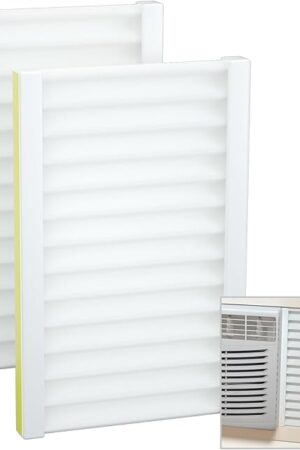 Window Air Conditioner,Side Insulated Foam Panel, Summer/Winter Heat and Draft Insulating,Two-Piece Full Surround Insulation Panels Window Seal with 4 Pressure Strips 2PIC