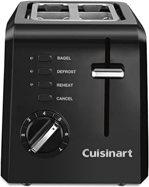 Cuisinart CPT-122BK 2-Slice Compact Plastic Toaster, Black