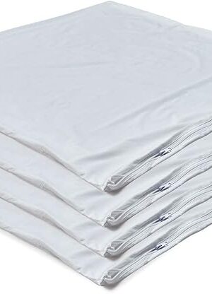 4 Pack Waterproof Down Feather Proof Pillow Protectors with Zipper 20x20 Zippered Pillow Covers for Square Throw Pillow