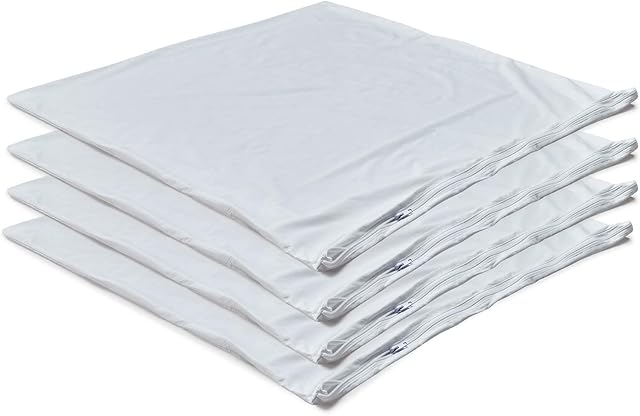 4 Pack Waterproof Down Feather Proof Pillow Protectors with Zipper 20x20 Zippered Pillow Covers for Square Throw Pillow