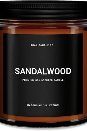 1OAK Scented Candles for Men - Sandalwood Candles - Mens Candle for Home - Masculine Candle - Long Burning Premium - Soy Wax