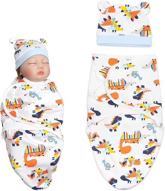 The Reborn Baby Doll Swaddle Blanket for 17-22 Inch Reborn Baby Doll Clothes Accessories Tyrannosaurus Rex Blanket Soft Cotton