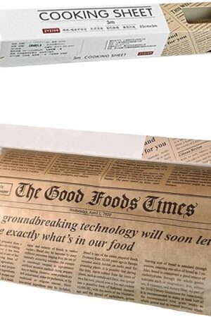 Baking Parchment Paper Roll Non Stick Baking Paper Newspaper Printing Design Food Wrapping Paper for Baking Cookies Bread Pizza Meat and Vegetables
