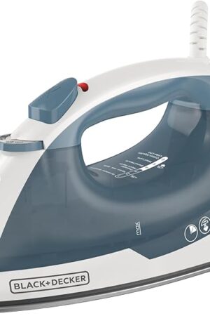 BLACK+DECKER Easy Steam Compact Iron for Clothes, Automatic Shutoff, Nonstick Plate, Light Weight, 1200 Watts
