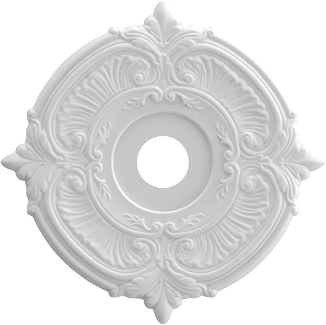 Ekena Millwork CMP22AT Attica Thermoformed PVC Ceiling Medallion (Fits Canopies up to 7 3/4"), 22"OD x 3 1/2"ID x 1"P