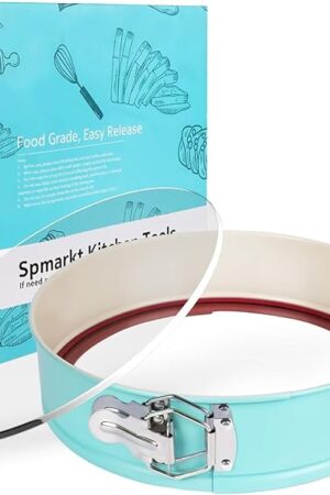 10-Inch Glass Bottom Springform Pan with Silicone Seal, Springform Pan 10 inch Nonstick,10In Cheesecake Pans Springform, Leak-Proof, Nontoxic & Oven-Safe