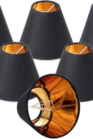Wellmet Chandelier Lamp Shades, ONLY FOR CANDELABRA BULBS, Clip-on Fitter Lampshade, 3" X 6" X 5", Set of 6