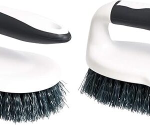 Amazon Basics All Purpose Rectangular Scrub Brush, 2-pack, White & Black (Previously AmazonCommercial brand)