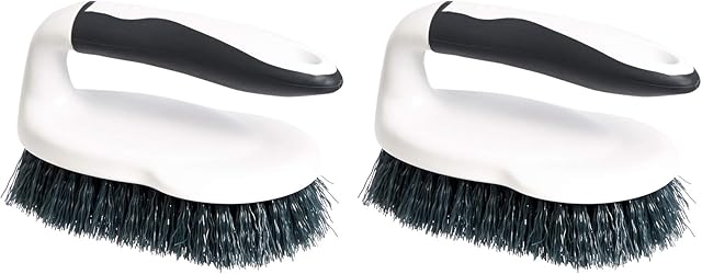 Amazon Basics All Purpose Rectangular Scrub Brush, 2-pack, White & Black (Previously AmazonCommercial brand)