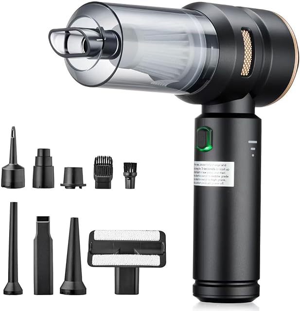 Cordless Car Vacuum Lightweight, 18000Pa High Power Suction & Blower, Handheld Vacuum Cleaner for Home,Car, Office Desk, Keyboards, Navy Black