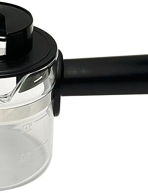 4 Cup Espresso Glass Coffee Pot Replacement-Espresso Accessories Compatible with IMUSA, Hamilton Beach, Mr.Coffee, Breville, UNIVEN Espresso Machine,Black handle