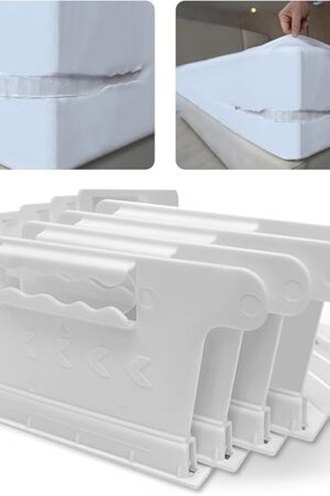 Bed Sheet Holders for Corners, Sheet Holders Keep Sheets Firm & Tight - Lock Fitted Bed Sheet Holder 4PCS, Sheet Straps for All Sheet Mattress Sizes Easy Installation