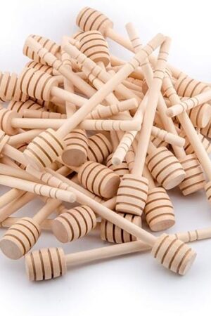100-Pack 6 Inch Portable Wooden Jam Honey Dipper Honey Sticks for Honey Jar Dispense Drizzle Honey (6inch 100pcs)