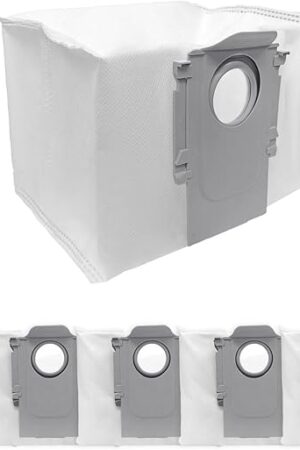 6 Pcs Replacement Refill Dust Bags Compatible with Roborock Q5 Max+ / Q7 Max+ / S8+ / S8 Pro Ultra / S7 MaxV Ultra / Q7+ / Q8 Max+ / Q5 Pro+ / Q5, Q7, Q10 Series, Robotic Vacuums 3L Large Capacity