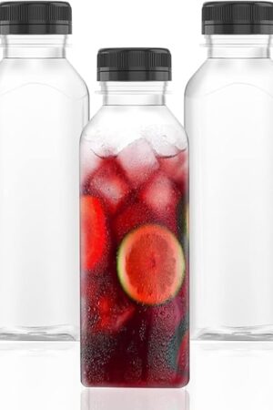 3 Pcs 17 Oz Plastic Juice Bottles Empty Clear Containers with Tamper Proof Lids for Juice, Milk