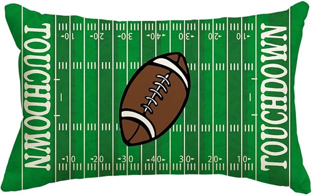 AVOIN colorlife Ready for Some Football Throw Pillow Cover, 12 x 20 Inch American Football Game Cushion Case Decoration for Sofa Couch