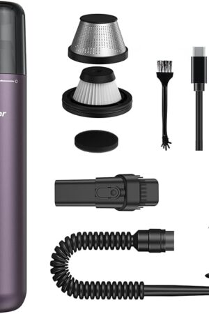 Chuboor Powerful Mini Vacuum,Car Vacuum Cordless Rechargeable for Dust, Sand, Crumbs, Hand Held Portable for Home, Car P10-Purple