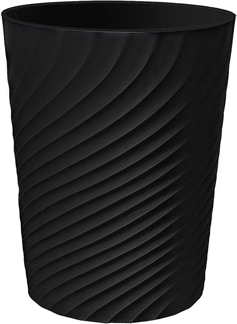 DAJITRE 1.8 Gallon Small Trash Can Wastebasket Recycling Bin Slim Profile for Compact Spaces Bathroom, Office, Bedroom, Kitchen (1.8 Gallon, Black)